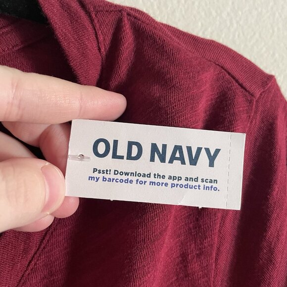 Old Navy Women S Maroon Short Sleeve EveryWear Slub-Knit V-Neck T-Shirt NWT - Picture 7 of 9
